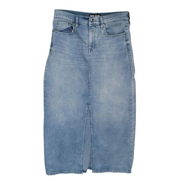 DKNY Jeans Denim High Rise Maxi Skirt in Skyline - Picture 5 of 7
